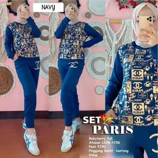 SET PARIS CHANNEL - SETELAN TRAINING CHANEL PANJANG - BAJU OLAHRAGA WANITA SENAM ZUMBA SEPEDA MURAH