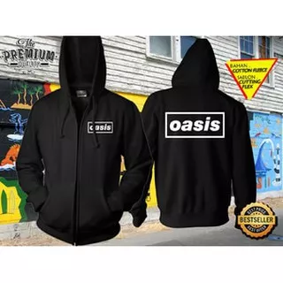 Jaket Sweater Zipper Hoodie Jumper Gambar Desain Band OASIS 1 Keren