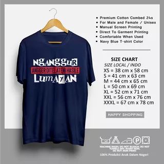 Kaos Baju Sablon Kata-Kata Nganggur Hitam Navy XS - 6XL