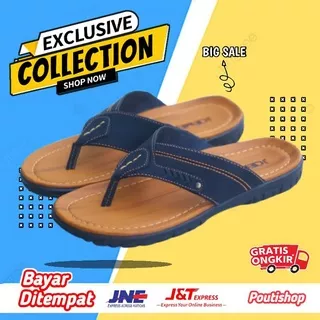 Sandal Pria Kulit Asli Original Sendal Fladeo Fashion Pria Cowok Casual Jepit Dewasa Kekinian Keren