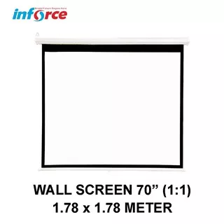 Inforce Wall Screen Projector 70 1:1 / Layar Proyektor Manual Gantung