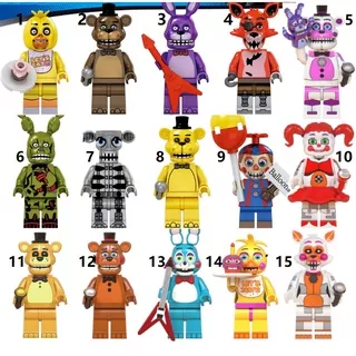 Five Nights Golden Freddy Chica Bunny Foxy Animatronic Skeleton Ballonboy Minifigure Brick Lego kw