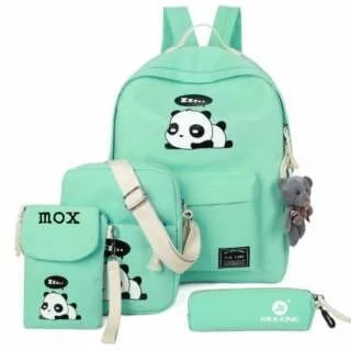 SALE! PANDA 4IN1/RANSEL SEKOLAH/TAS SEKOLAH/TAS KANVAS/TAS BERANAK/BACKPACK MURAH/RANSEL SEKOLAH