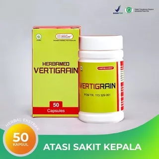 Herbamed  Vertigrain - Obat Herbal Membantu Meredakan Sakit Kepala Isi 50 Kapsul