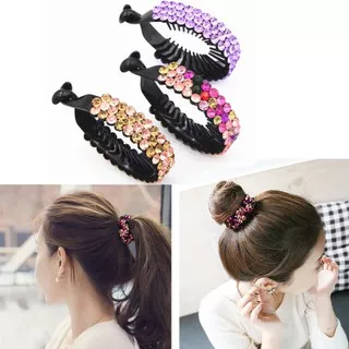 High-grade crystal diamond inlaid simple fashion ponytail hairpin girl ball hair hair buckle