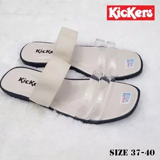 NED Shop - PROMO Sandal Wanita Kickers NED / Sandal Tali Karet Dan Kaca / Sandal Flat Terbaru