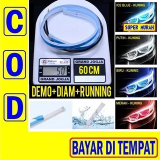 Led Alis Running 60cm Grade A Mode Demo Welcome Diam Runing Slim Drl Mobil Motor 2 Warna 60 Cm Biru Ice Blue Putih Merah Kuning