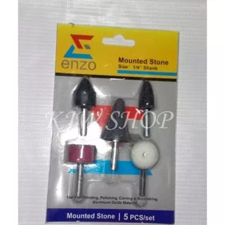 Mounted Stone Set Batu Osko As Bor Shank 6mm Batu Osco Set 5pcs Batu Gerinda 6 mm Tuner Bor Asah ENZO Batu Osko Set  5 pcs ENZO Gerinda Kerucut Set Mounted Stones 5pcs ENZO 6mm Shank Batu Gurinda Payung Gerinda Payung Batu Pagoda Set Batu Kerucut Set