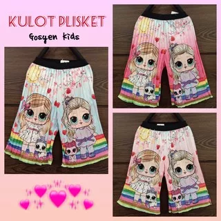 Celana Kulot Anak Plisket Scuba Motif Lol - 02