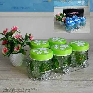 TOPLES KACA KUE LEBARAN HC | TOPLES KACAN HC SET 5 PCS | STORAGE JAR HC