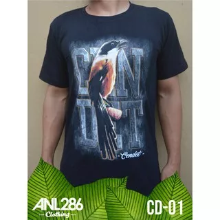 CD01 - Burung Cendet , Cendet , Baju Burung , Baju Kicau Mania , Kaos Gambar Burung , Kaos Cended