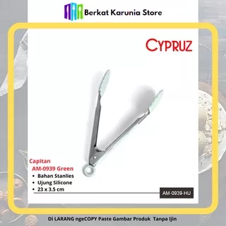 capit makanan cypruz capit makanan Gaggang stainless capit silicone 23 cm