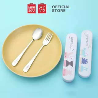 Miniso Official cutlery set British doll two-piece Stainless Steel Silverware(spoon + fork)