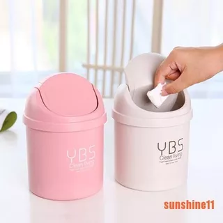 ?SUN?Desktop Mini Waste Bin Small Trash Can Household With Bins Desk Storage