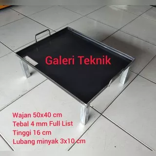 WAJAN CUMI BAKAR, PANGGANGAN CUMI BAKAR, PANGGANGAN BAJA HITAM 50X40 CM, WAJAN BAJA HITAM 40X50 CM