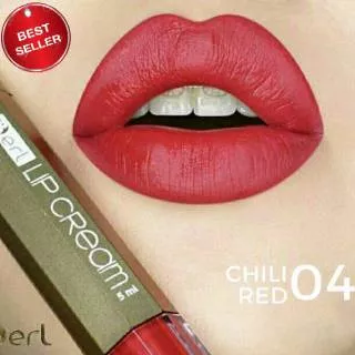 LIPSTICK MATTE B ERL LIP CREAM CHILI RED 04 Creamy Kiss Proof Anti Luntur Hingga 12 Jam No Cranky