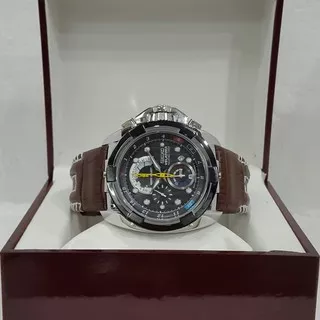 Impor Jam Tangan Pria Merk Seiko Velatura Silver Leather Premium Garansi 1 th