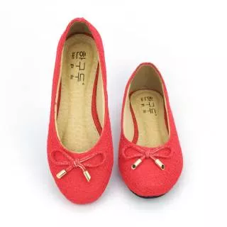 HANGUDU - Sepatu flats anak perempuan girl shoes Sunny A warna Red