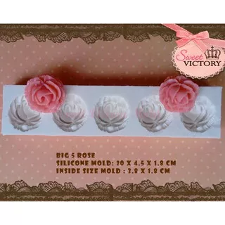 Cetakan Silikon Big 5 Rose (5 Cavity) untuk puding coklat jelly