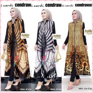 Maxi cardi cendrawasih 6 coklat abu 14 coklat all size LD 104 batik Pekalongan