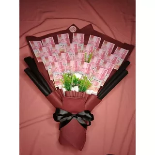 Buket uang kertas asli besar money bouquet by Riyanti_shop.id