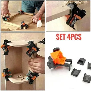 Klem siku sudut set 4PCS Corner clamp 90° woodworking klem kayu bingkai figura kursi lemari meja