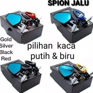 Spion Jalu CNC oval KACA PUTIH KACA BIRU/ Spion bar end spion jalu  STANG universal