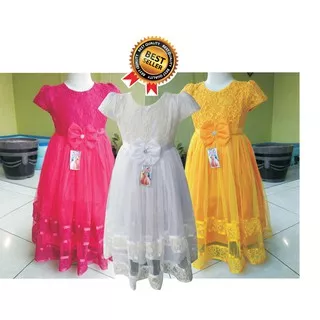 Dress Brukat 4-6th 7-9th Gaun pesta anak , Baju pesta anak , Dress pesta anak ukuran M