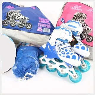 Flash Wheel all Roller blade Roda nyala Semua Sepatu Roda Anak Full Set (With Protector) / Inline Skate