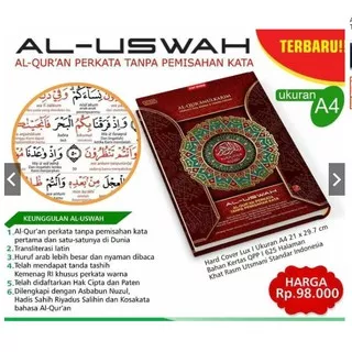 Al Quran Uswah Perkata Sambung Ayat A4 HC Cordoba