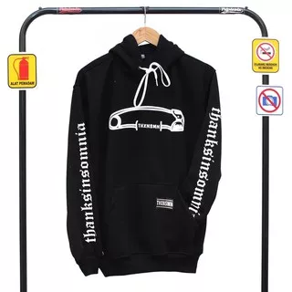 [BAYAR DI TEMPAT COD]JAKET HOODIE DISTRO THANKSINSOMNIA HITAM SCR PRIA WANITA