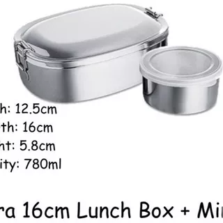 ZEBRA Lunch Box  Stainless Steel SUS 304 16Cm / Kotak Makan152016