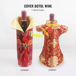 Sarung Botol Wine / Cover Botol Wine Champagne Sangjit Pernikahan Wedding (2304038 & 2304041)