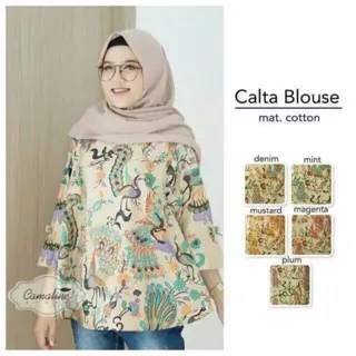 MURAI BLOUSE/CALTA BLOUSE/BLUS BATIK KERJA/ATASAN BATIK KANTORAN/SERAGAM BATIK KANTOR MUSLIM