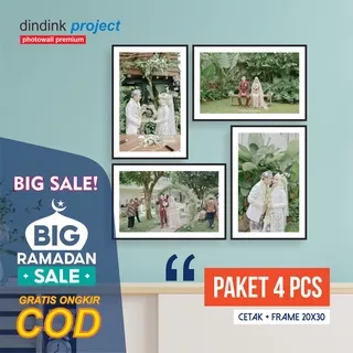 Paket Cetak Foto 8R 10R + Exclusive Bingkai Foto [Frame Tanpa Paku - Tinggal Tempel] Cetak Foto Bingkai Dindink Project