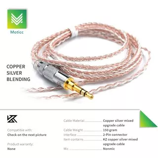 Kabel Upgrade KZ Cable Copper Silver Blending Upgrade Cable - Pin A / B / MMCX