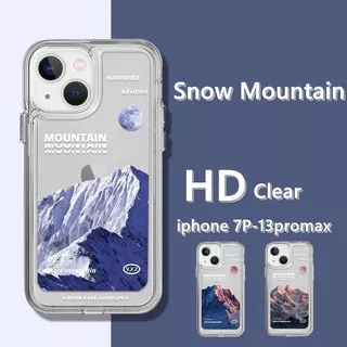 Hard Case Akrilik Motif Pemandangan Gunung Salju Untuk Iphone 13 Pro Max 12 11Pro Xs Max Xr X 8 7 Plus 8P