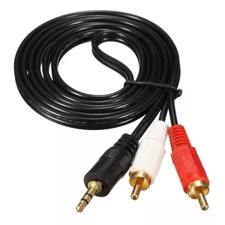 Kabel Aux Audio to RCA 2 Gold Plate High Quality / Jack Audio Hp ke Speaker Aktif RCA 2