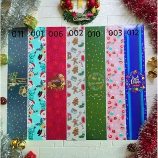 Pita Toples Natal / Pita Pembungkus Toples Dus / Pita Natal / Selongsong Natal / Pita Kado Kemasan