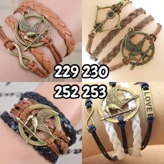 Mockingjay Hunger Games Vintage Leather Bracelet ? Gelang Import lucu unik free ongkir