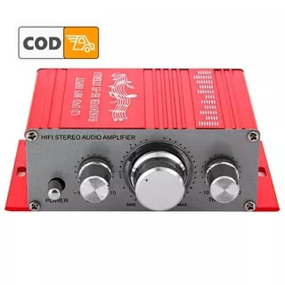 Amplifier Ampli Mini Hi-Fi Stereo Audio Power Alat Pengeras Suara Speaker Aktif 2 Channel 20W Radio Treble Bass Booster