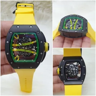 JAM TANGAN COWOK RM 61_01 BODY CARBON AUTOMATIC YELLOW GRADE AAA