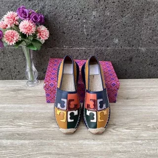 SEPATU TORY BURCH TB LOGO ESPADRILLE SNEAKERS SHOES WEDGES ORIGINAL