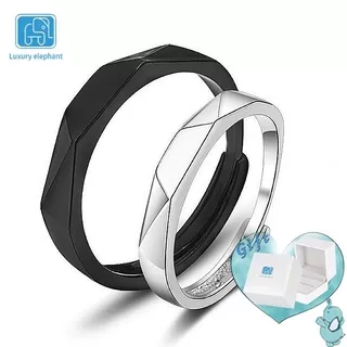 Luxury elephant Couple Ring Adjustable Promise Stylish 925 Silver Rings