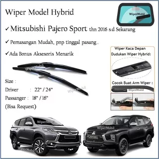 Wiper Hybrid  Kaca Mobil Mitsubishi Pajero Sport 2016 2017 2018 2019 2020 2021 2022 2023