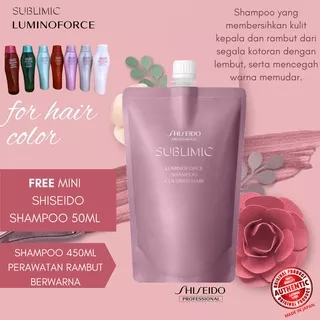 Shampoo Shiseido NEW LUMINOFORCE Colored Hair 450ml Refill Pouch - shampo sampo untuk rambut berwarna dan kering