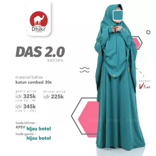 Gamis Kaos Dewasa DHIKR SABR SERIES 2.0 HIJAU BOTOL