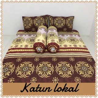 Sprei single double katun lokal panca batik coklat (100, 120, 160, 180, 200)