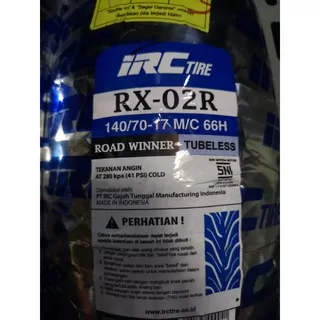 Ban Motor IRC 140 70 - 17 RX 02 R ban belakang ROAD WINNER TUBELESS