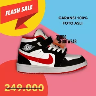 Nike Air Jordan Black Red Jordan Kids Impor Premium Sepatu Olahraga Jordan Merah Hitam Anak Free Fire